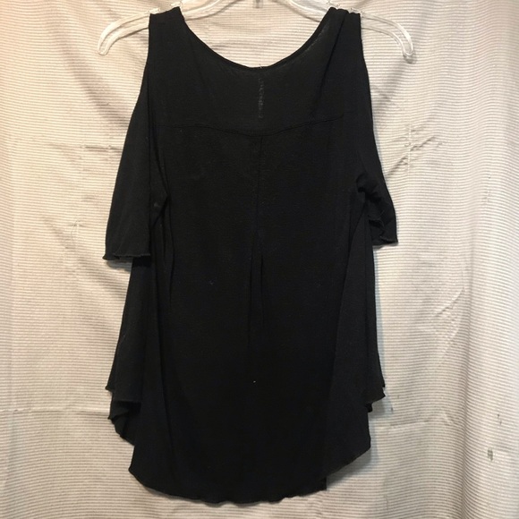 Free People Bittersweet Black Cold Shoulder Tee S - Picture 4 of 5
